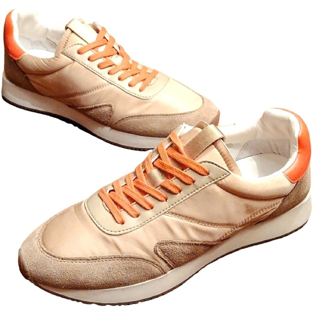 MATISSE 'Farrah' Low top Sneakers (Natural/Orange/Cream), Size 7, LIKE NEW